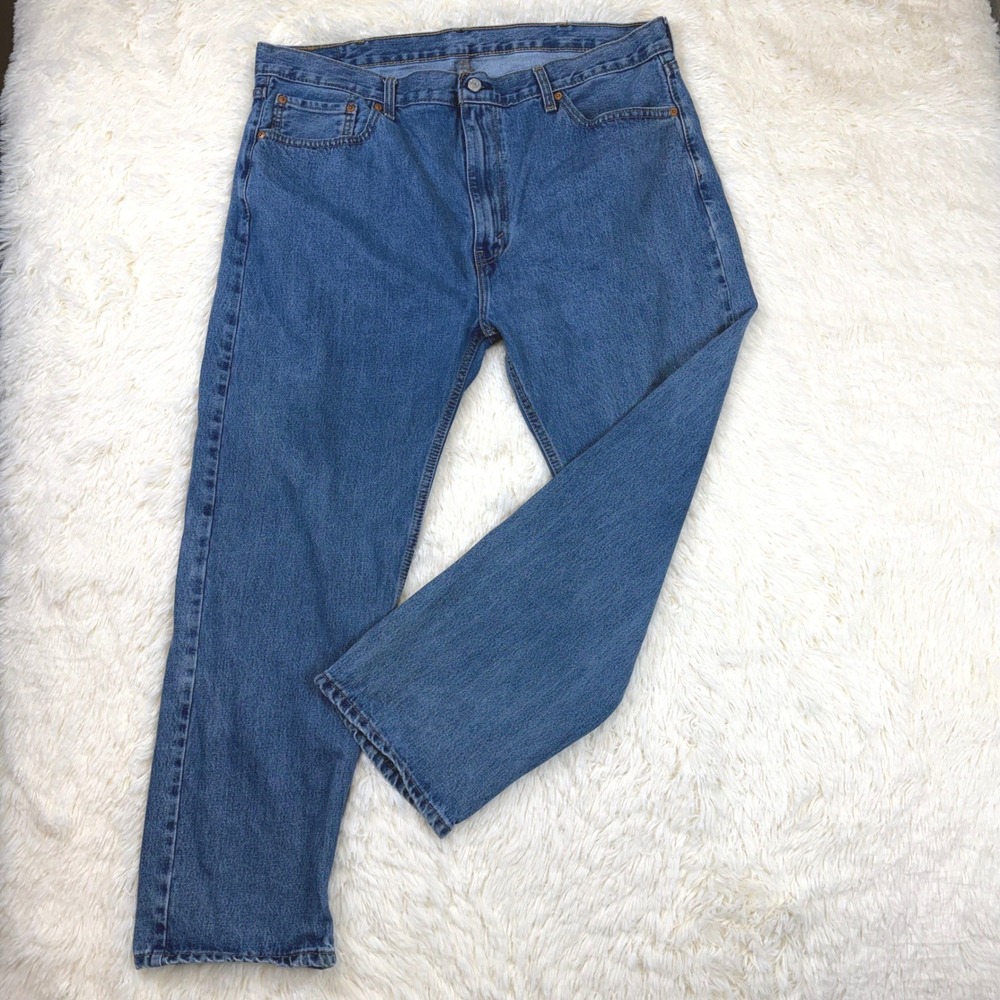 Levi's 505 Regular Fit Jeans Mens 42x30 Blue Straight Leg Denim